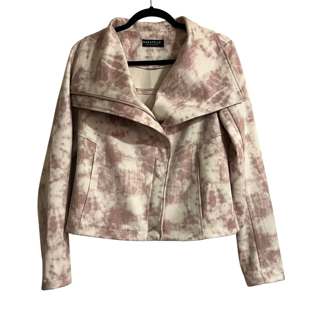 Bagatelle Collection Pink Tie Dye Faux Suede Envelope Jacket Size Small